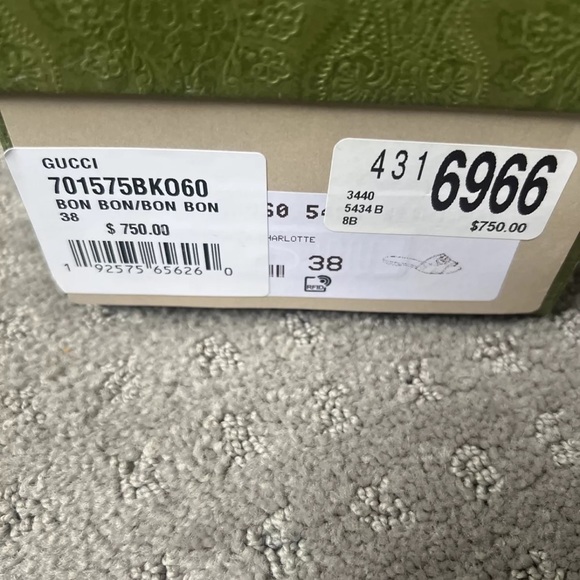 NWT GUCCI SLIDES PINK LEATHER SIZE 8 - Picture 4 of 4